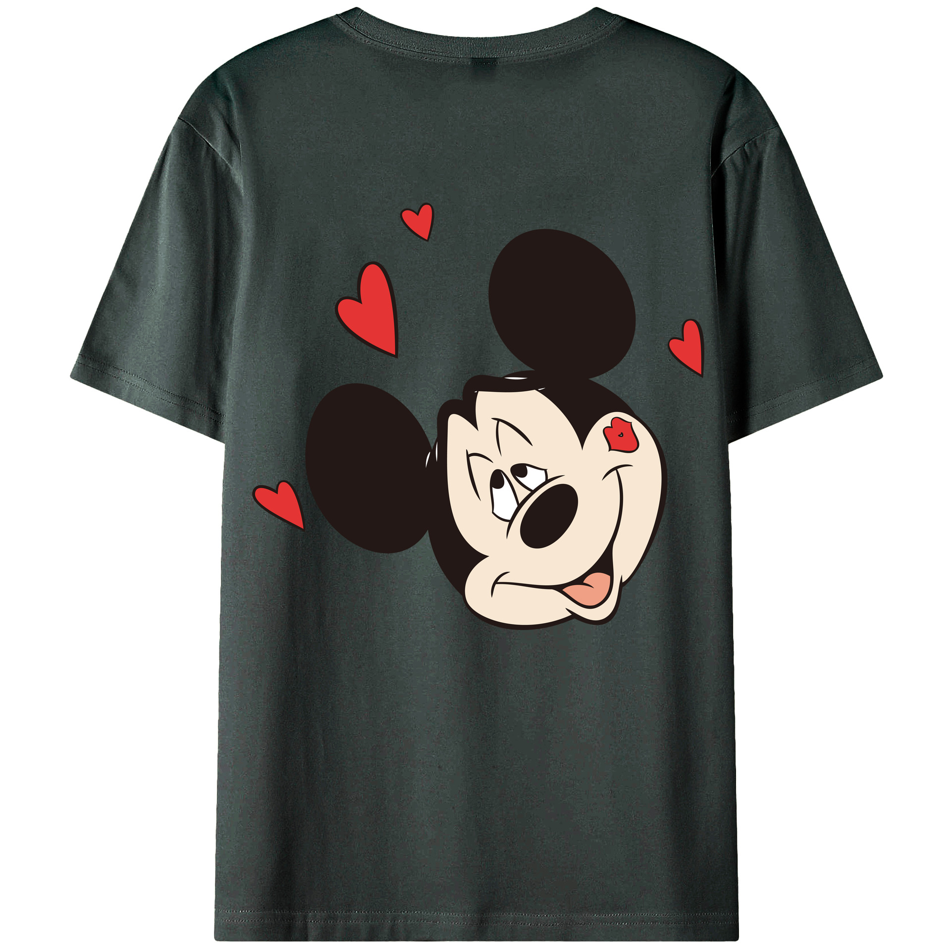 ミッキーマウス Mickey Mouse 綿100％ メンズ半袖Tシャツ（バックプリント） 通気性